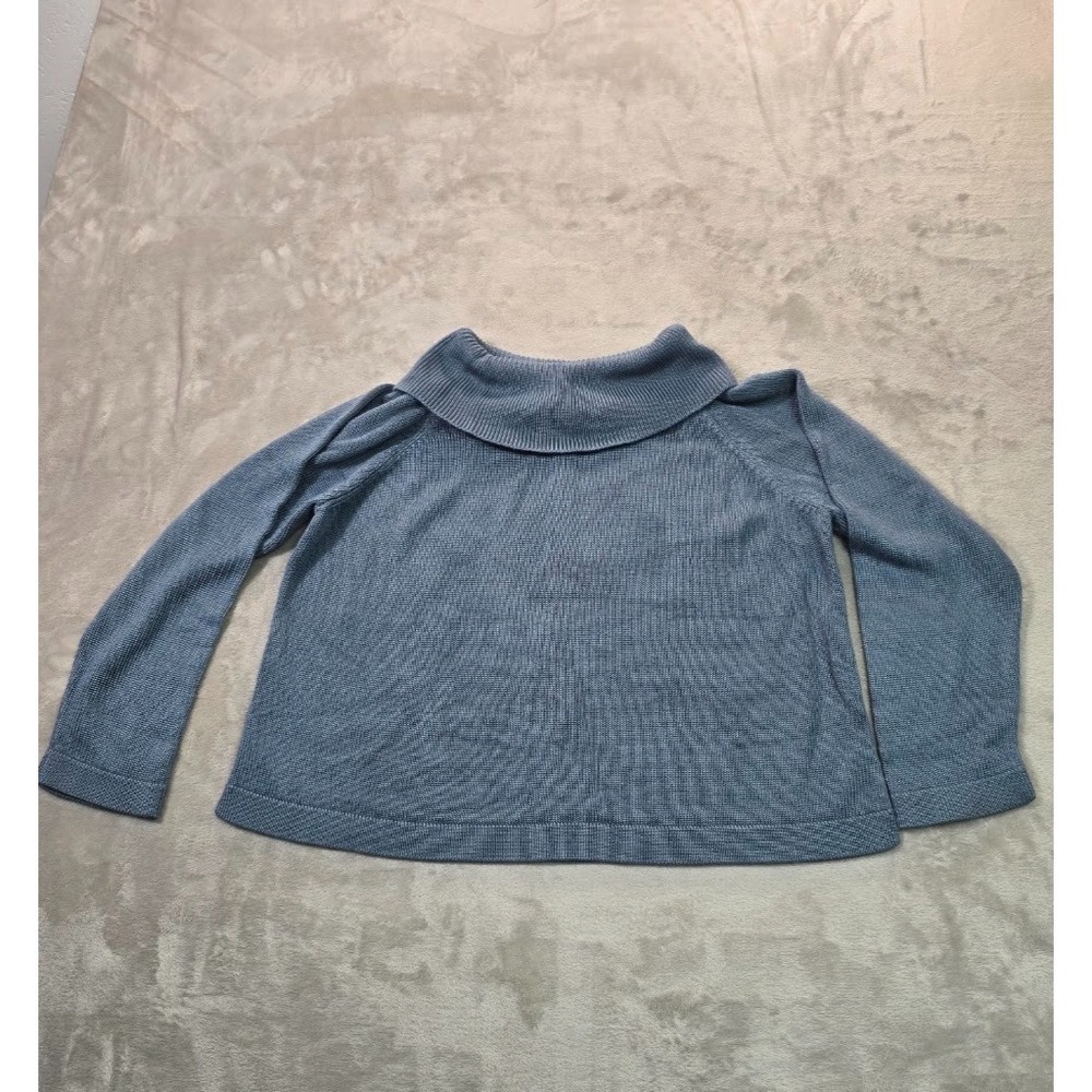 Josephine Chaus Women's XL Blue Knit Sweater Cowl Neck Long Sleeve Pullover